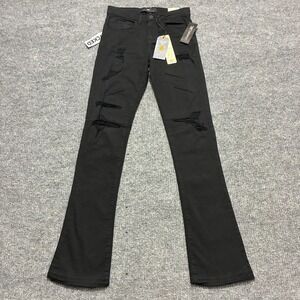 Jordan Craig Legacy Edition Womens Flare Jeans Size 14 Black Distressed Mid Rise
